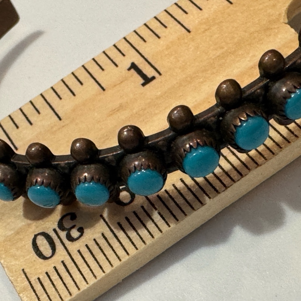 Genuine Turquoise Copper Cuff Bracelet Handmade Southwest Bracelet - Picture 11 of 16